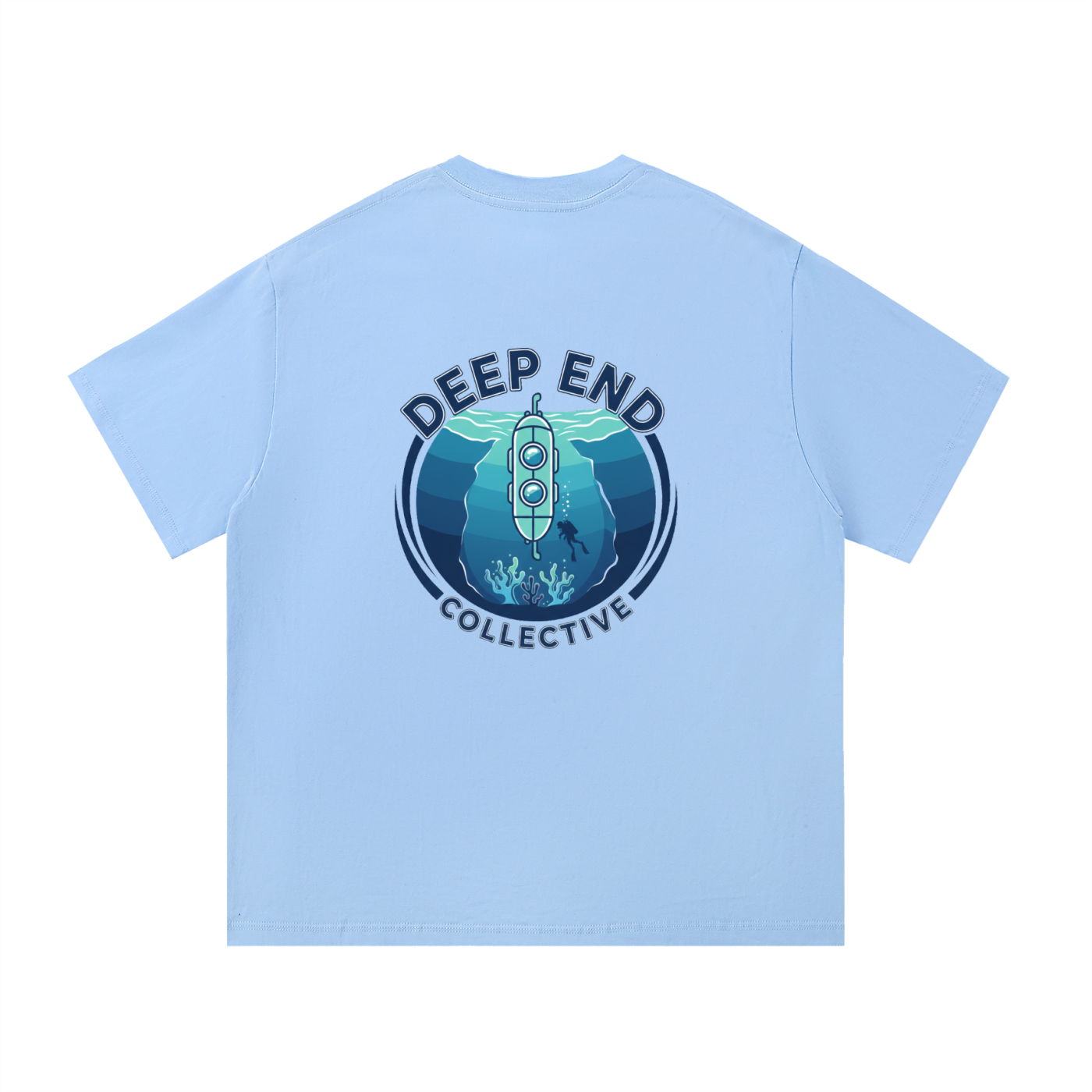 Immersive Blue Submarine-Essential Cotton T-Shirt